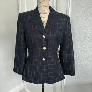 Evan Picone Dark Checkered Blazer